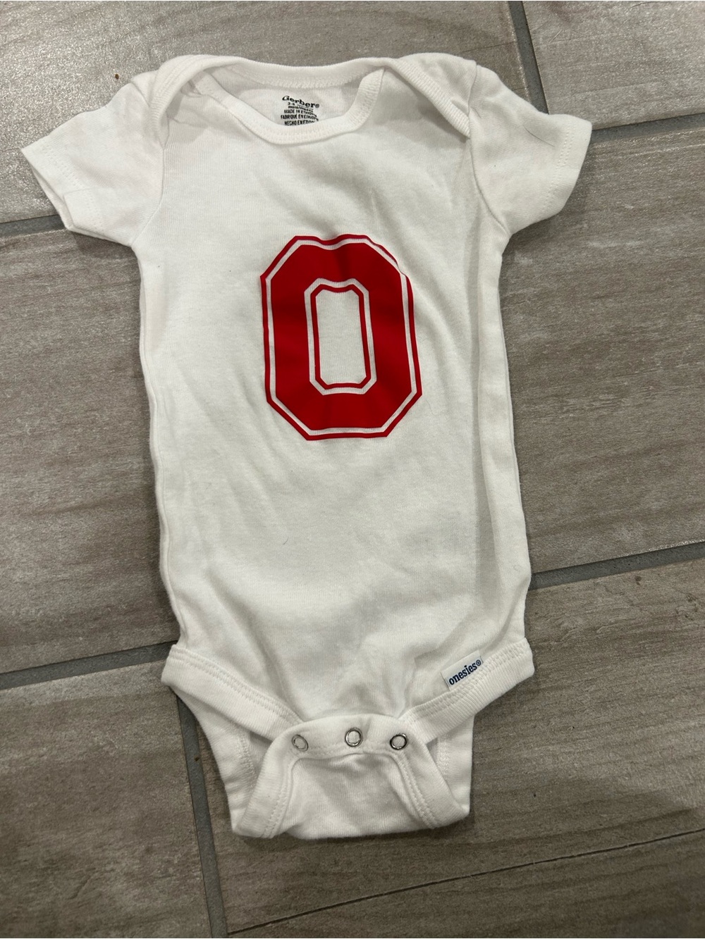 Ohio State Gerber White Baby Onesie 3-6 mos